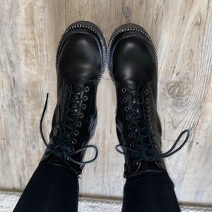 Platform combat boots